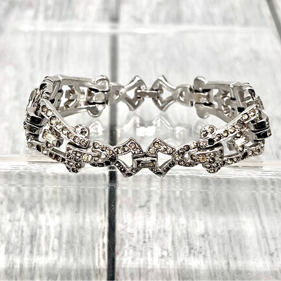 207. Antique Art Deco (1920s) Signed Mazer (Brother’s) Rhinestone Bracelet. - Picture 3 of 9